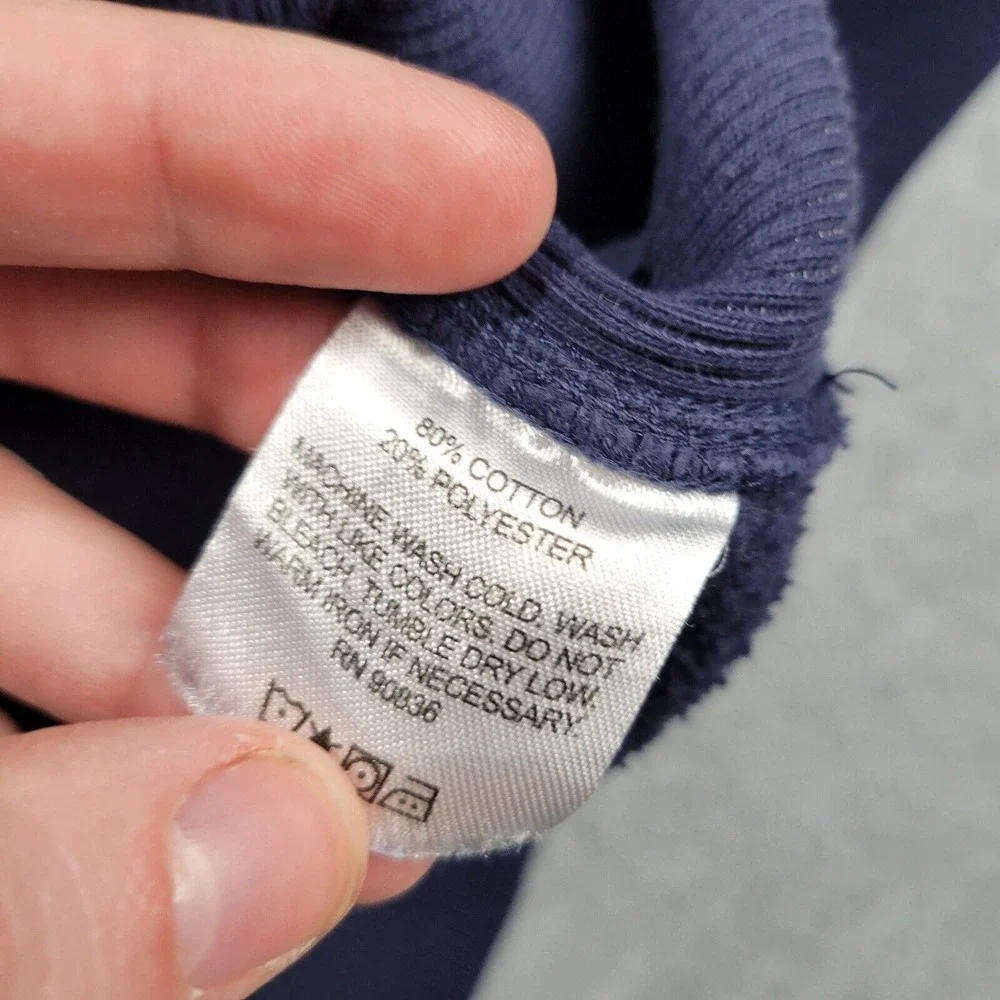 Vintage 90s Sport Tek Blank Blue Sweatshirt Mens M Reverse Weave Ribbed Grunge - Picture 6 of 10